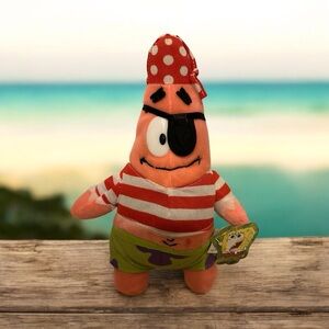 Patrick Star Plush 13” Pirate Costume Sponge Bob Squarepants 2002 Vintage